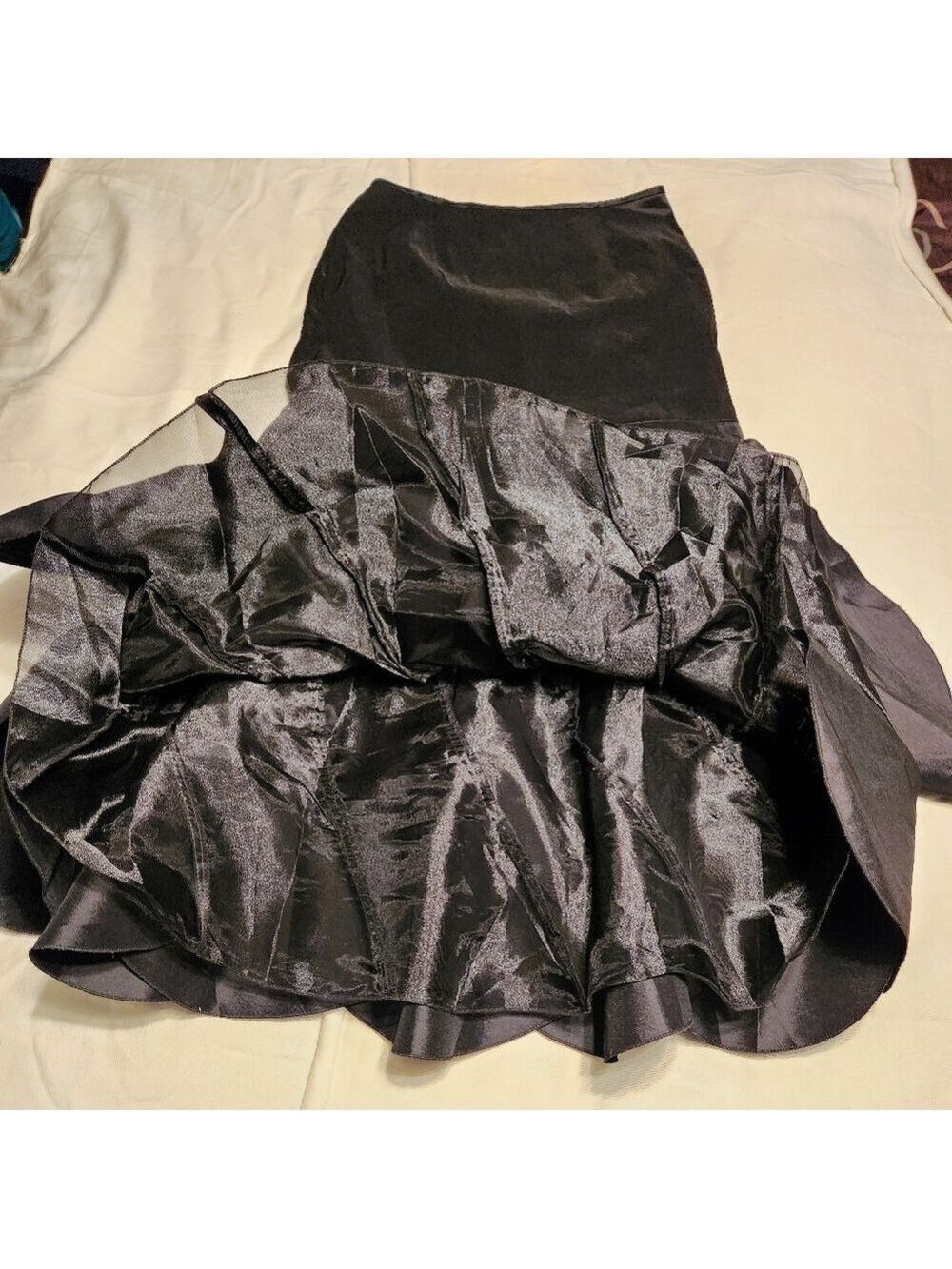 KM Collections Black Maxi Mermaid Skirt Size 8 - Picture 8 of 11